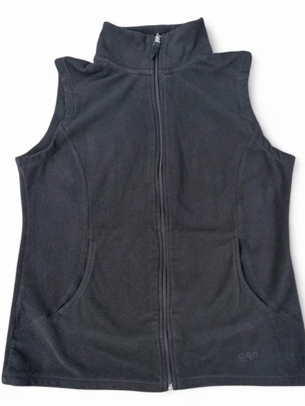 GAP Women's Black Fleece Zip Vest